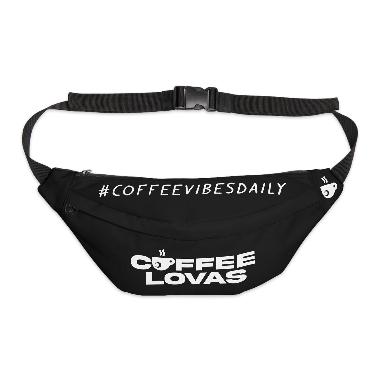 Coffee Lovas Large Fanny Pack (Black)