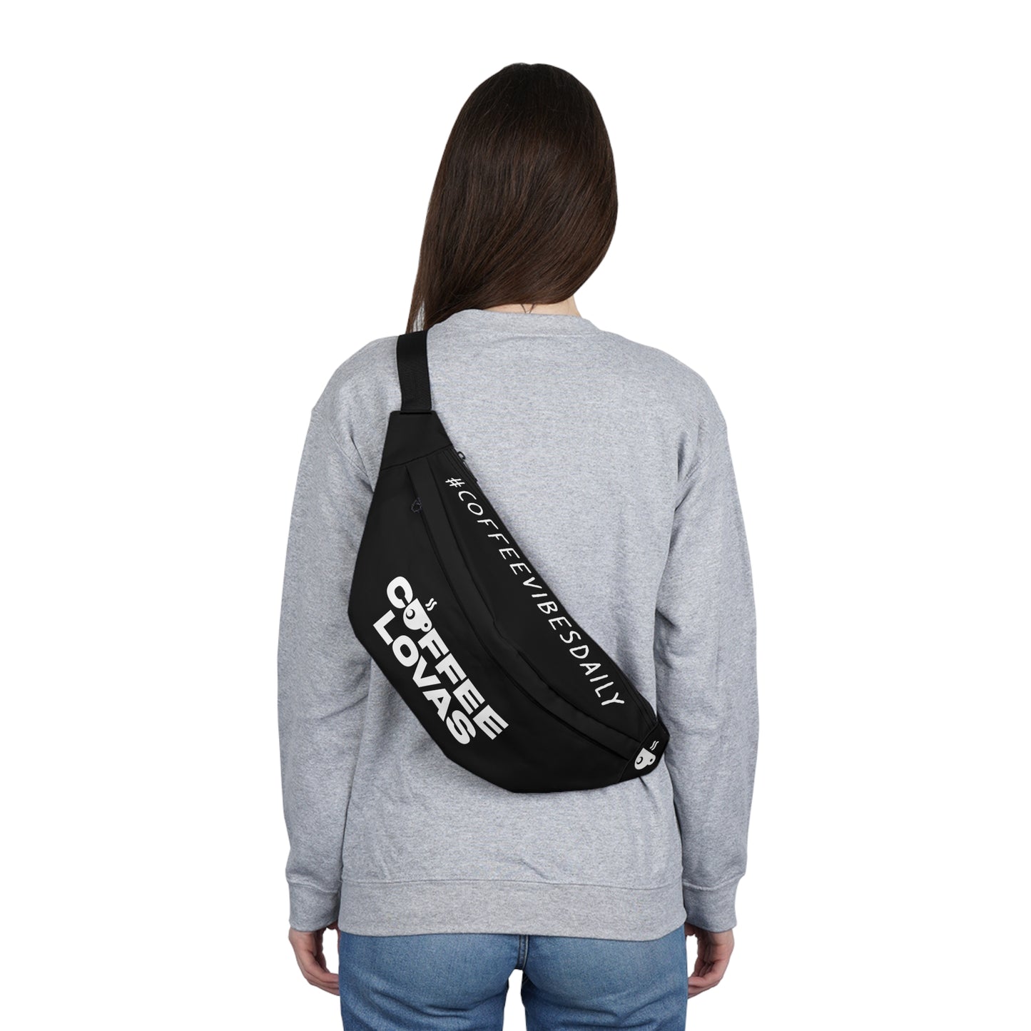 Coffee Lovas Large Fanny Pack (Black)
