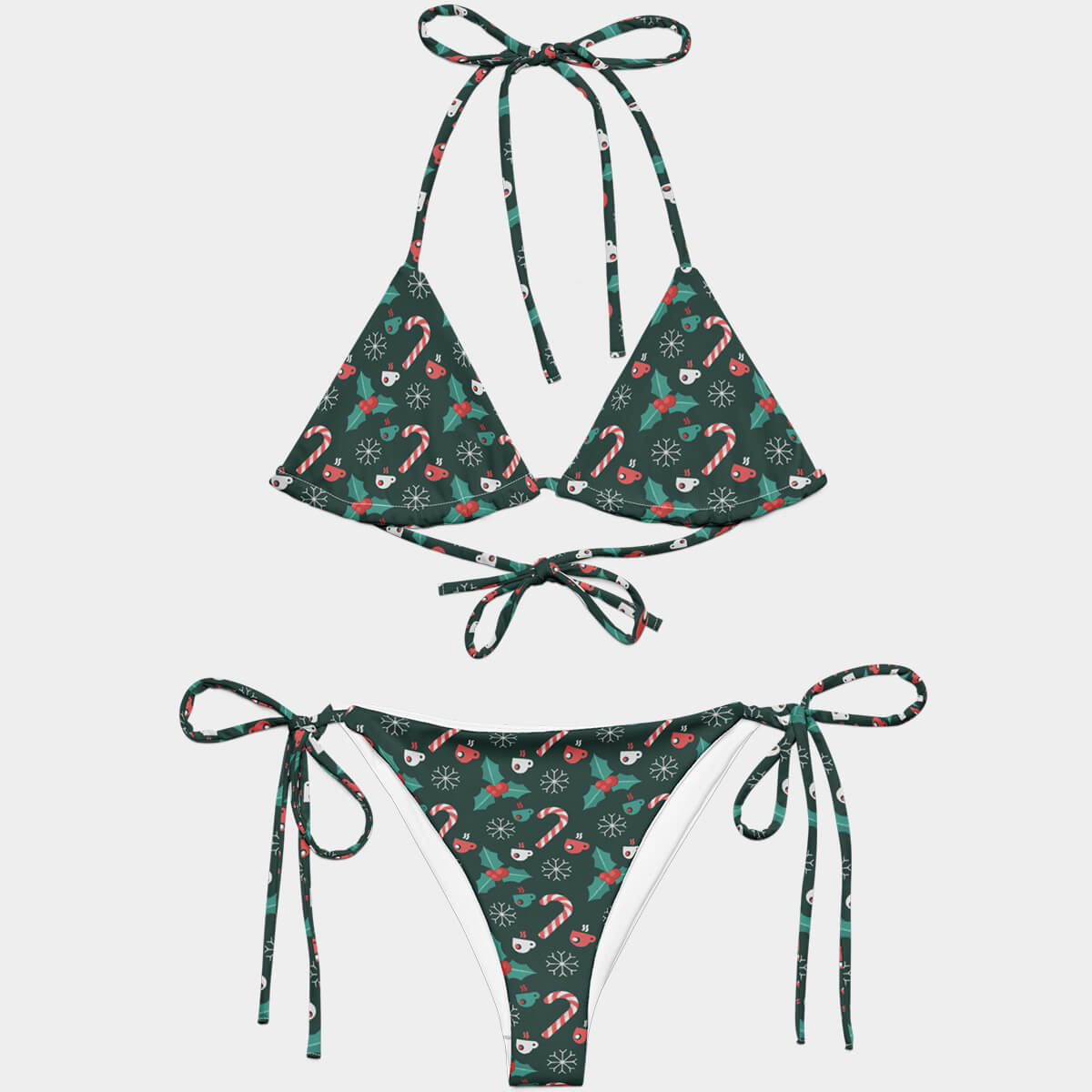Coffee Lovas Christmas String Bikini