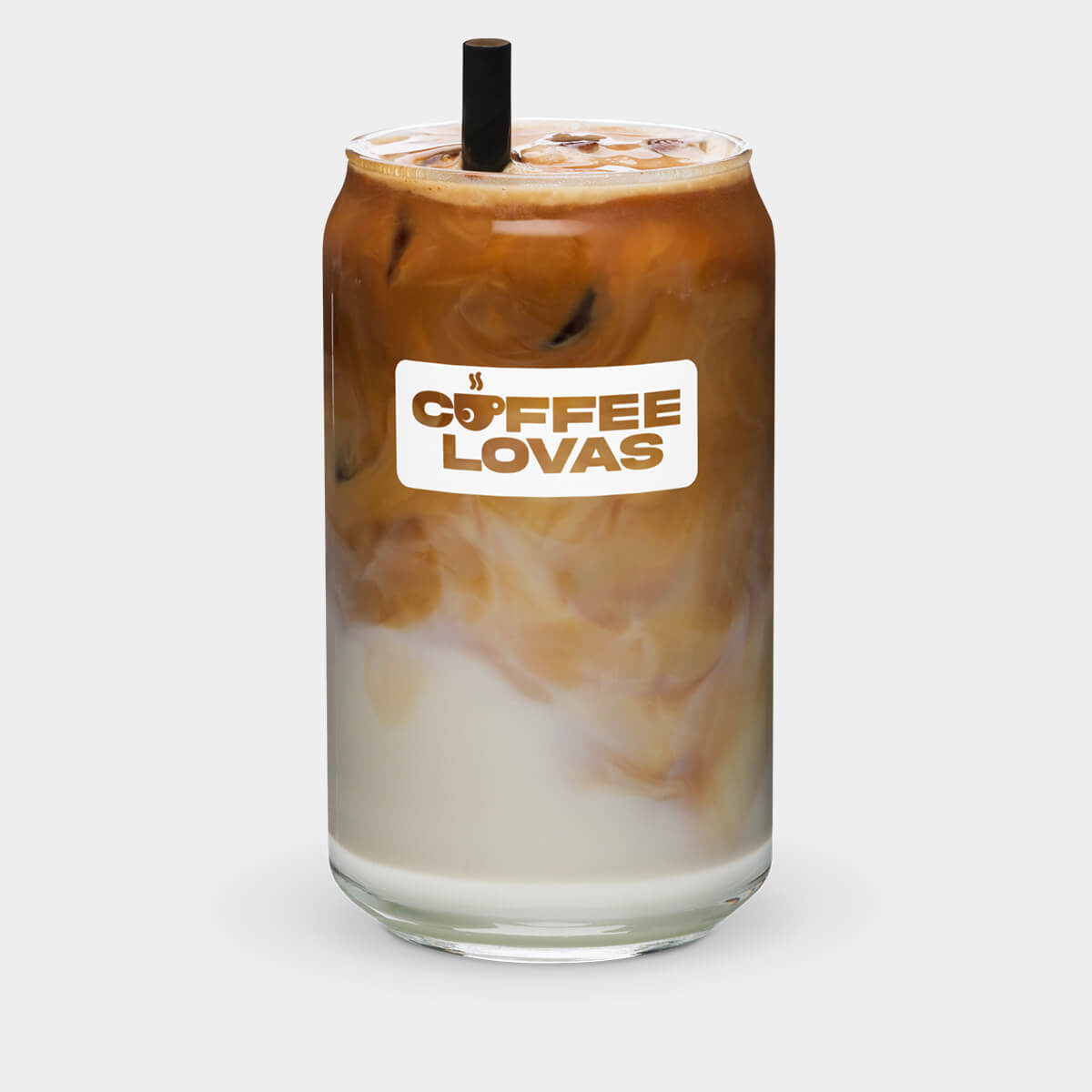 Boxed Coffee Lovas Logo Glass Cup