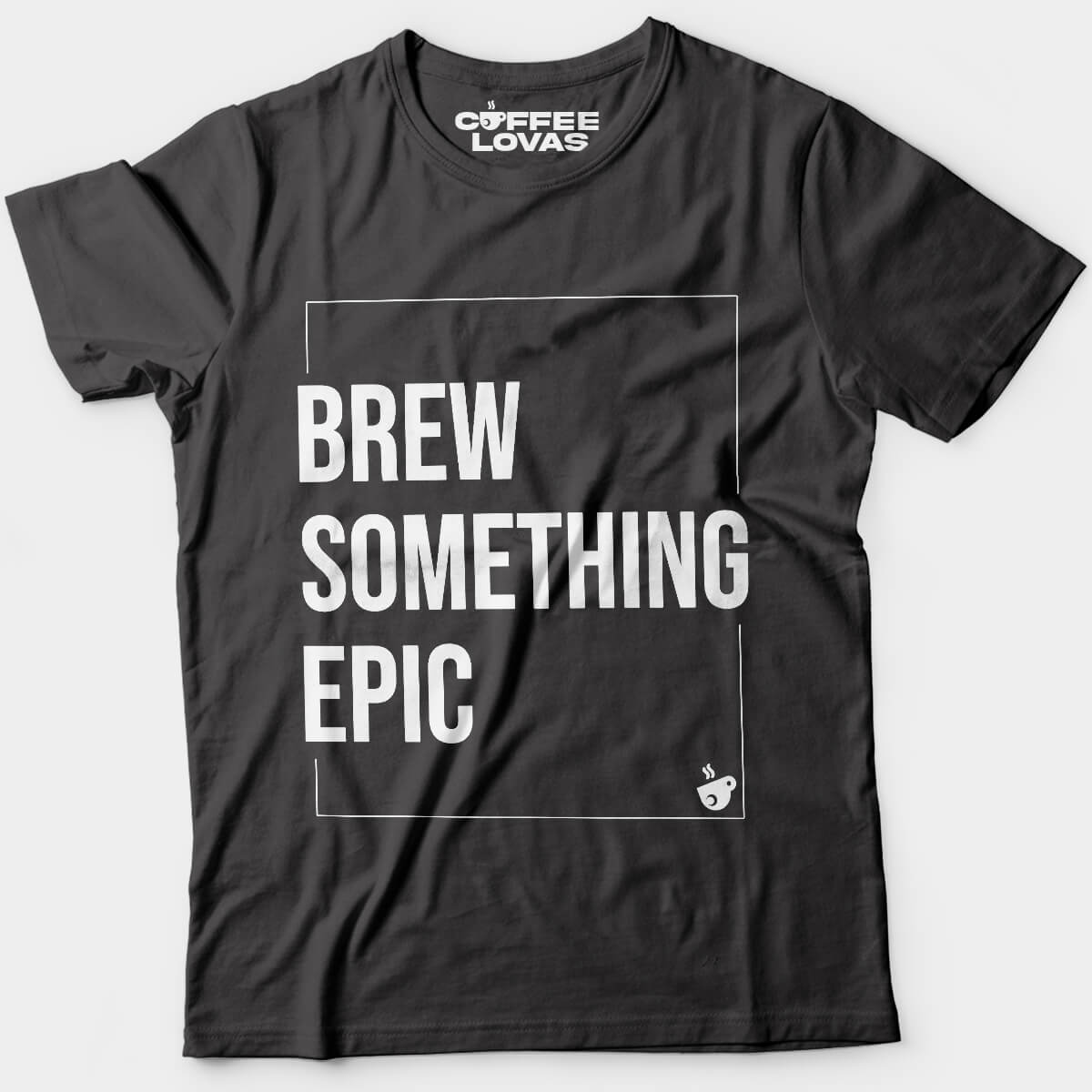 Charcoal premium coffee lover shirt with epic quote