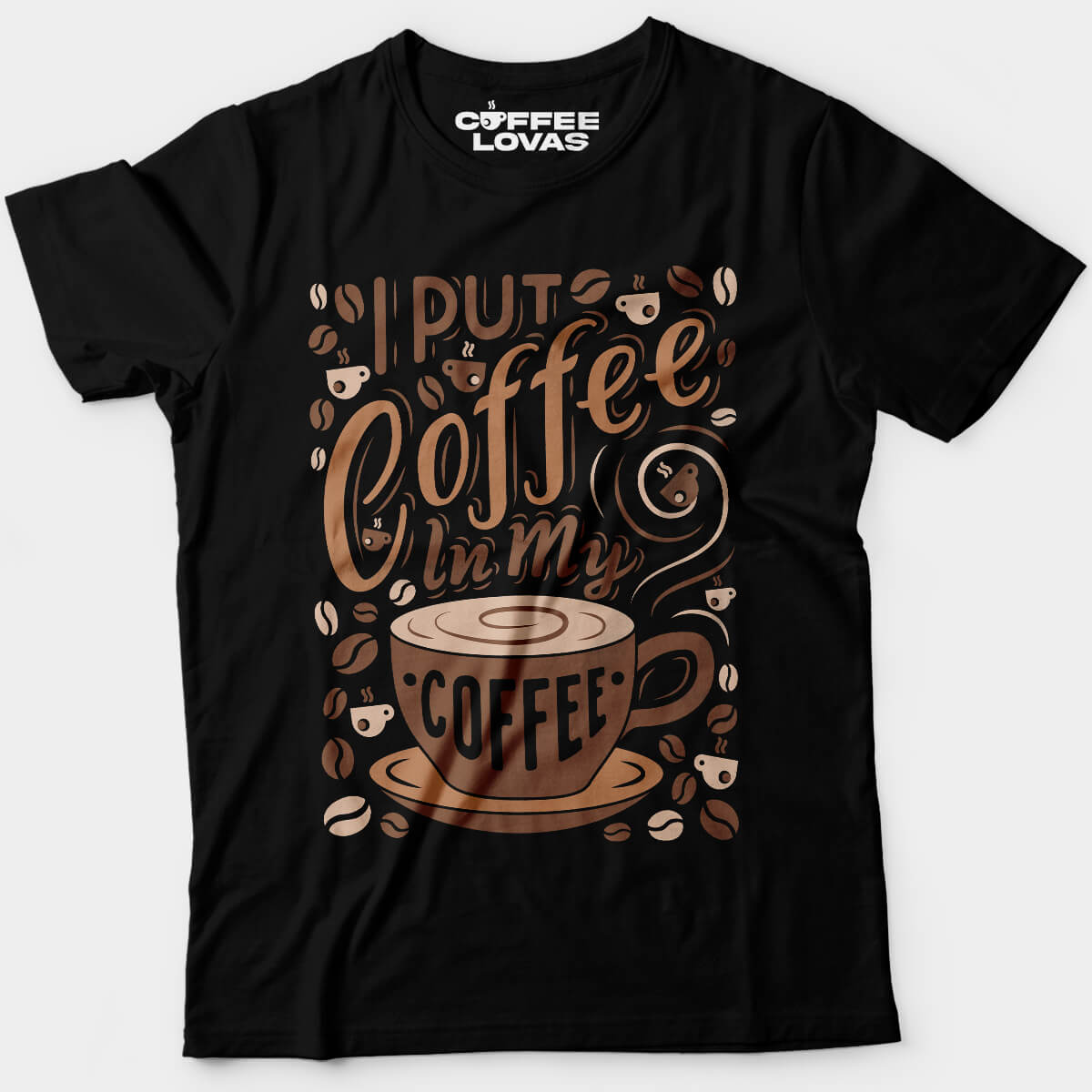 Black Coffee in My Coffee Bold and fun coffee lover tee for high-caffeine lifestyles - front view