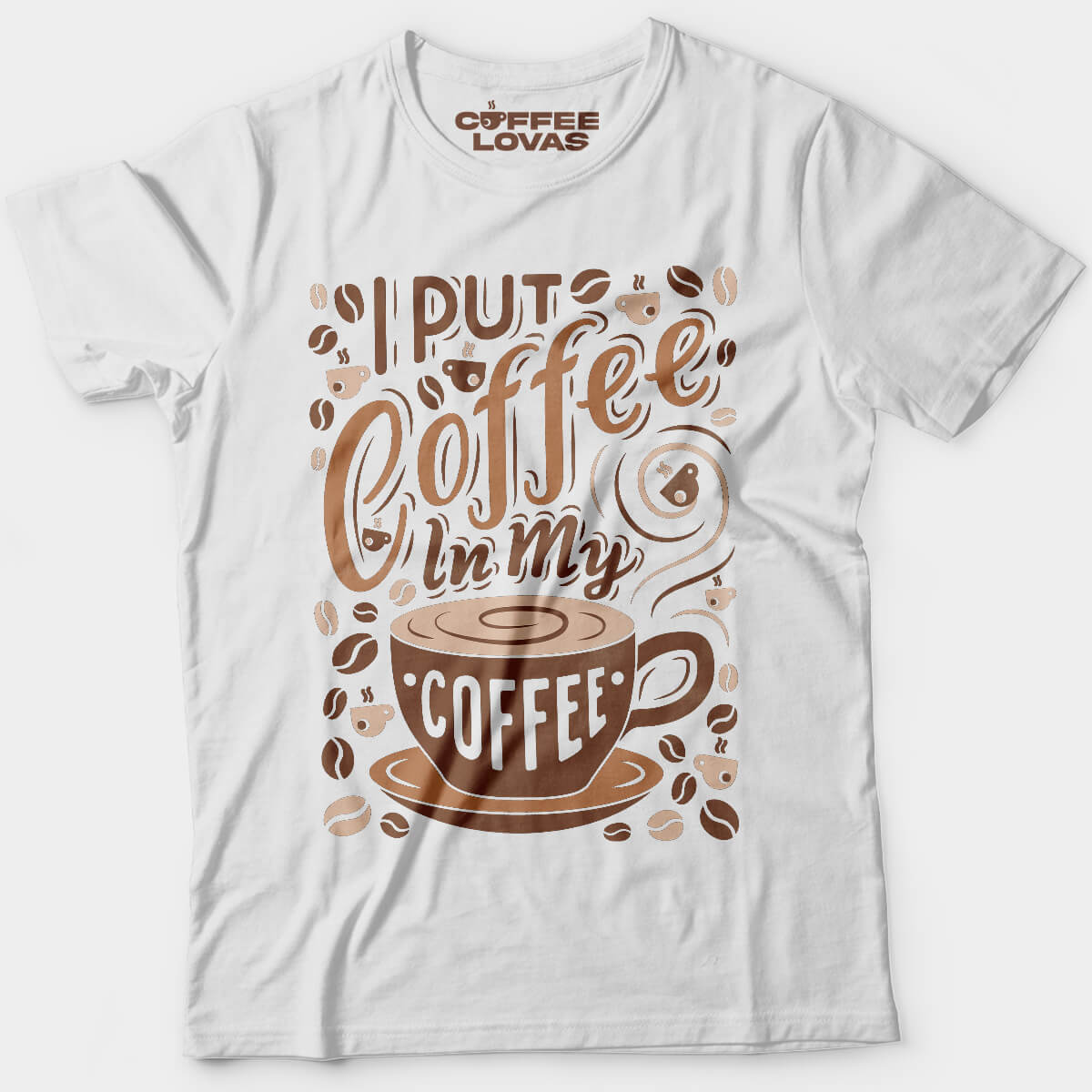 White Coffee in My Coffee Bold and fun coffee lover tee for high-caffeine lifestyles - front view