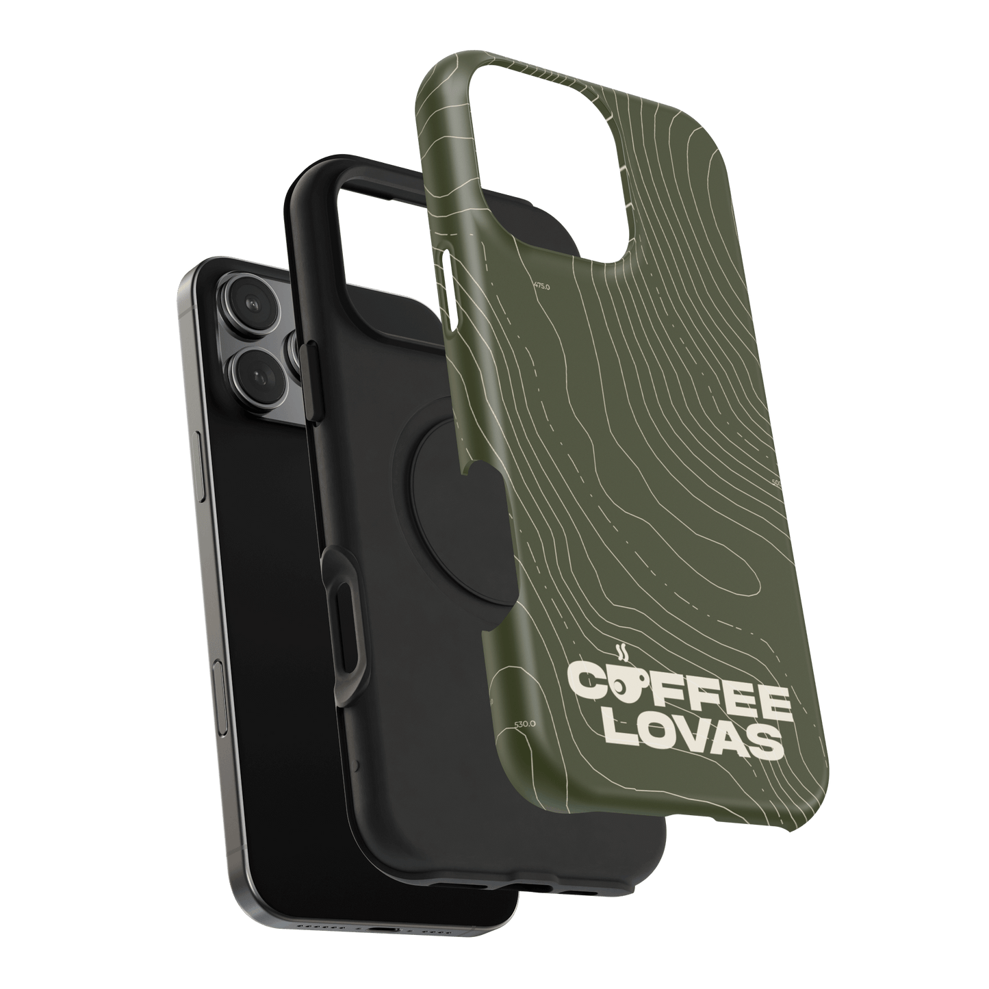 Coffee Lovas Linework (Military Green) MagSafe® Tough Case for iPhone®
