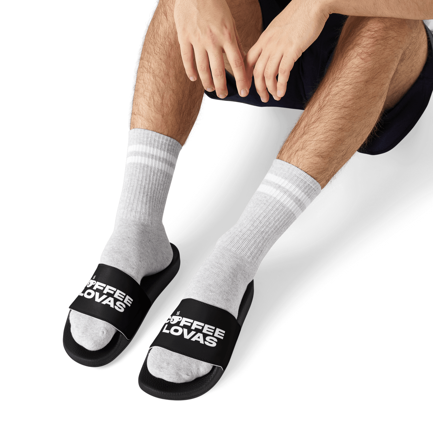 Coffee Lovas Men's Slides (Black)