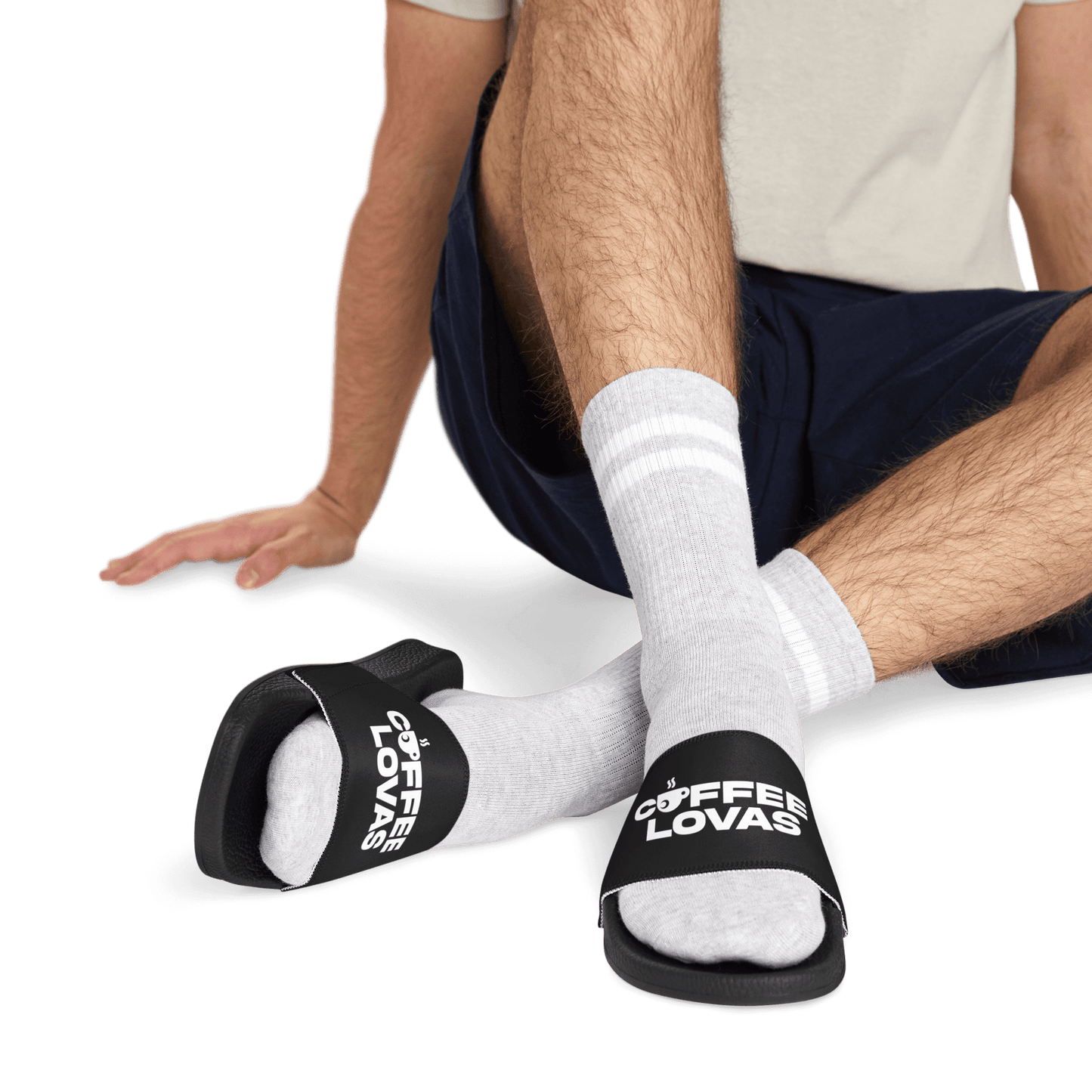 Coffee Lovas Men's Slides (Black)