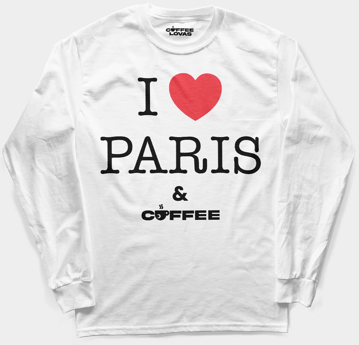 White unisex Paris coffee graphic shirt
