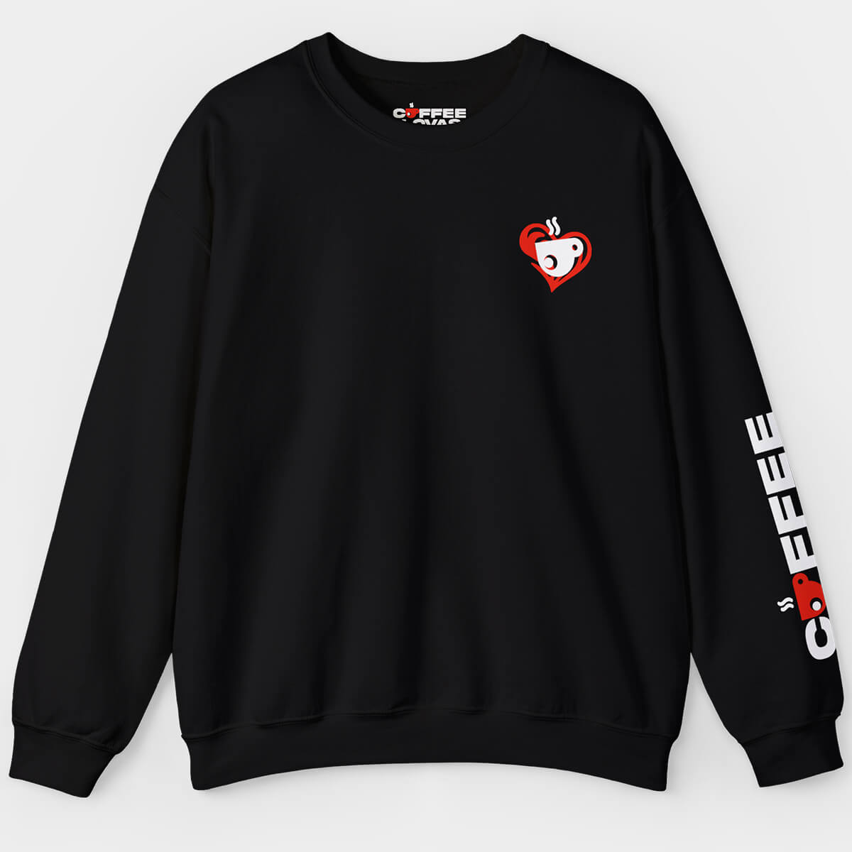 Love Like Coffee black unisex sweatshirt front view