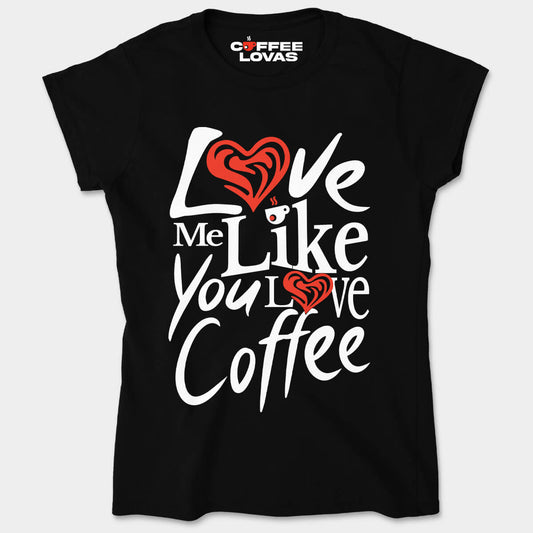 Black Love Like Coffee Women’s Tee with bold back print and tribal heart accents